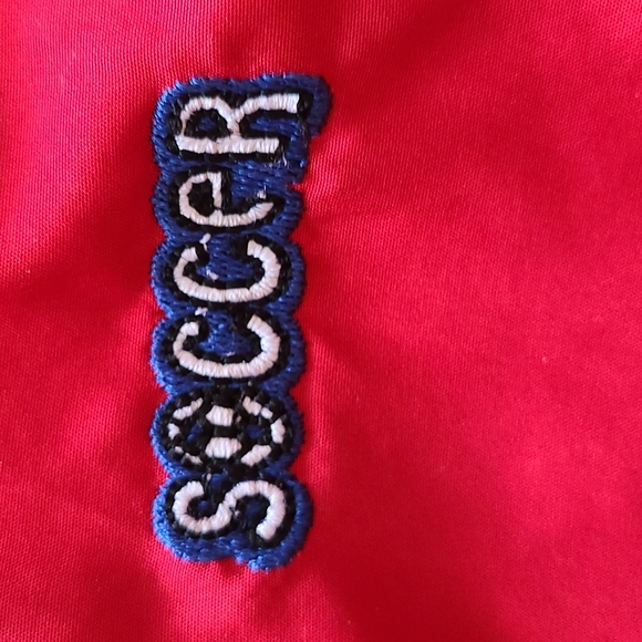 Red and blue mesh lined hooded windbreaker jacket - Picture 4 of 4